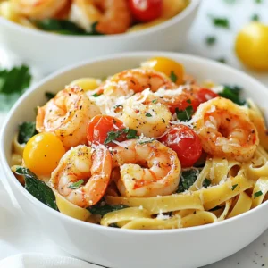 - 8 oz fettuccine pasta - 1 lb shrimp (peeled and deveined) - 2 tablespoons Cajun seasoning - 2 tablespoons olive oil - 3 cloves garlic, minced - 1 cup heavy cream - 1 cup chicken broth - 1 cup cherry tomatoes, halved - 1 cup spinach leaves - Salt and pepper to taste - Grated Parmesan cheese for serving - Fresh parsley, chopped for garnish To make Creamy Cajun Shrimp Pasta, you need a mix of fresh and flavorful ingredients. First, I use fettuccine pasta for its rich, creamy texture. It holds the sauce well, making every bite a delight. Next, the shrimp is the star of the dish. I always choose fresh, peeled, and deveined shrimp. It saves time and makes cooking easier. The Cajun seasoning adds a kick that makes this meal special. Just two tablespoons gives a nice balance of heat and flavor. The creamy sauce is key to this dish. I use heavy cream and chicken broth to create that smooth texture you crave. Minced garlic adds depth of flavor, while cherry tomatoes and spinach bring freshness. Don’t forget salt and pepper to taste. Finally, I love to garnish with grated Parmesan and fresh parsley. They add a perfect touch. This list covers all you need for a flavorful dinner delight! {{ingredient_image_1}} Boiling Water Tips Start with a big pot. Fill it with water and add salt. Use about one tablespoon of salt for every gallon of water. This helps season the pasta well. Bring the water to a rolling boil before adding the fettuccine. Achieving Al Dente Cook the fettuccine according to the package. Aim for about 8 to 10 minutes. Test it a minute or two before it’s done. You want it firm to the bite but not hard. Drain the pasta, but save a little water just in case. Seasoning Techniques In a bowl, toss the shrimp with Cajun seasoning. Make sure each shrimp gets a good coat. This adds a lot of flavor. You can use more or less seasoning based on your taste. Cooking Time Insights Heat olive oil in a large skillet over medium-high heat. Add the shrimp in a single layer. Cook for 2 to 3 minutes on each side. Look for a pink color to show they are done. Remove them from the skillet and set aside. Sautéing Garlic and Deglazing In the same skillet, add minced garlic. Sauté for one minute until it smells great. Pour in chicken broth and let it simmer. Scrape the bottom of the skillet to mix in all the flavor. Combining Ingredients for Creaminess Next, stir in the heavy cream. Let it simmer gently for 2 to 3 minutes. This thickens the sauce a bit. Then, add halved cherry tomatoes and spinach. Cook until the spinach wilts. Return the shrimp to the skillet, mixing everything well. Tossing Everything Together Add the cooked fettuccine directly to the skillet. Toss everything together until well mixed. Taste and season with salt and pepper as needed. Presentation Tips Serve the pasta in large bowls. Garnish with grated Parmesan cheese and fresh parsley. For a pop of color, add a slice of lemon on the side. Enjoy your meal! Avoiding Overcooking: Shrimp cooks fast. Aim for 2-3 minutes per side over medium-high heat. They should be pink and firm. Overcooked shrimp turn rubbery and lose flavor. Watch them closely. Best Types of Shrimp: I prefer large shrimp for this dish. They offer a nice bite and hold up well in sauces. Look for shrimp that are peeled and deveined for ease. Fresh or frozen both work. Adjusting Sauce Consistency: If your sauce is too thick, add a splash of chicken broth. For a thicker sauce, let it simmer longer. You want a nice, creamy texture that clings to the pasta. Alternative Creamy Ingredients: You can swap heavy cream for half-and-half or Greek yogurt. This can change the flavor a bit, but it still tastes great. Just remember, these options may not be as rich. Additional Seasonings to Consider: Experiment with smoked paprika or cayenne for extra heat. A pinch of lemon zest can brighten the dish. Taste as you go to find your perfect balance of flavors. Fresh Herbs for Garnish: Chopped parsley adds a fresh touch. You can also use basil or cilantro for a different flavor. Fresh herbs elevate the dish and make it look beautiful on the plate. Pro Tips Use Fresh Shrimp: For the best flavor and texture, opt for fresh shrimp instead of frozen. If using frozen, ensure they are properly thawed before cooking. Customize the Heat: Adjust the amount of Cajun seasoning based on your spice preference. Start with less and add more gradually if you like it spicy! Perfectly Cooked Pasta: To prevent overcooking, make sure to test the fettuccine a minute before the package's recommended cooking time for that perfect al dente bite. Garnish for Flavor: Don’t skip the garnish! A sprinkle of fresh parsley and a squeeze of lemon juice enhance the dish's flavor and brighten up its presentation. {{image_2}} Chicken Alternatives You can swap shrimp for chicken if you prefer. Use boneless, skinless chicken breasts or thighs. Cut them into bite-sized pieces and season with Cajun spice. Cook them the same way as the shrimp, ensuring they reach 165°F for safety. Vegetarian Options If you want to make this dish vegetarian, try using mushrooms or tofu. Both options take on flavors well. Sauté sliced mushrooms until golden or cubed tofu until crispy. This keeps the dish rich and satisfying without meat. Gluten-Free Choices For a gluten-free option, choose gluten-free pasta. Many brands offer great substitutes that taste good and hold sauce well. Look for brown rice or chickpea pasta for added nutrition. Other Pasta Shapes Fettuccine is a classic choice, but you can use other shapes too. Penne or linguine work well and can add a fun twist. Try whole wheat or spinach pasta for added flavor and color. Adding Different Vegetables Feel free to mix in other veggies! Bell peppers, zucchini, or asparagus add color and crunch. Simply sauté them with garlic before adding the cream. This boosts nutrition and flavor. Spice Level Adjustments Want more heat? Add a pinch of cayenne or red pepper flakes. Mix in some diced jalapeños for a fresh kick. Adjust the spice to fit your taste and enjoy the warmth! To keep your creamy Cajun shrimp pasta fresh, follow these tips. First, let the dish cool to room temperature. Then, store it in the fridge within two hours. Place it in an airtight container. This helps prevent any odors from other foods. Use glass or plastic containers that seal well. When it’s time to enjoy your leftovers, you have a few options. If you choose the microwave, place the pasta in a bowl. Add a splash of broth or cream to keep it moist. Cover the bowl with a damp paper towel. Heat it in short bursts, stirring in between. This ensures even warming. For stovetop reheating, use a skillet over low heat. Add a bit of oil or broth to the pan. Stir the pasta gently, allowing it to warm through. Keep an eye on it to avoid burning. If you want to save some for later, freezing is a great option. First, let the dish cool completely. Then, portion it into freezer-safe bags or containers. Remove as much air as possible to prevent freezer burn. Label the bags with the date. This way, you'll know how long it's been stored. When you’re ready to eat, defrost the pasta in the fridge overnight. For a quicker method, use the microwave on the defrost setting. Once thawed, reheat it using one of the methods mentioned above. Enjoy your flavorful meal again! Yes, you can make this dish ahead of time. Cooking the pasta and sauce in advance saves you time. - Preparing in Advance: Cook the pasta and shrimp. Keep them separate from the sauce. This helps keep everything fresh. Store them in airtight containers in the fridge for up to two days. - Best Storage Practices: Use glass or plastic containers. Make sure to cool everything before sealing. This keeps the food safe and fresh. If you need a substitute for heavy cream, use half-and-half or coconut milk. This keeps the dish creamy. - Alternative Ingredients: You can also use Greek yogurt or cashew cream for a lighter option. Each will change the flavor a bit, but they still work well. - Impact on Texture and Flavor: Half-and-half will make it less rich. Coconut milk adds a slight coconut taste. Greek yogurt makes it tangy, which can be nice. Cajun seasoning has a moderate spice level. It's flavorful but not too hot for most people. - Spice Level Overview: The heat comes from spices like cayenne pepper. Most blends have a good balance of spices that make it tasty without overwhelming heat. - Adjusting for Heat Preferences: If you want less heat, use less Cajun seasoning. You can also add a bit of sugar to balance the flavors. For more heat, add extra seasoning or some hot sauce. This post covered how to make a delicious Cajun shrimp pasta dish. You learned about essential ingredients, step-by-step cooking methods, and helpful tips. I shared variations to keep your meals exciting and storage tips for your leftovers. Cooking can be fun and simple. With practice, you can impress anyone with this dish. Enjoy your cooking journey and taste the rewards of your hard work!