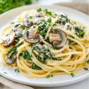 Spinach Mushroom Pasta Simple Creamy Dinner Delight