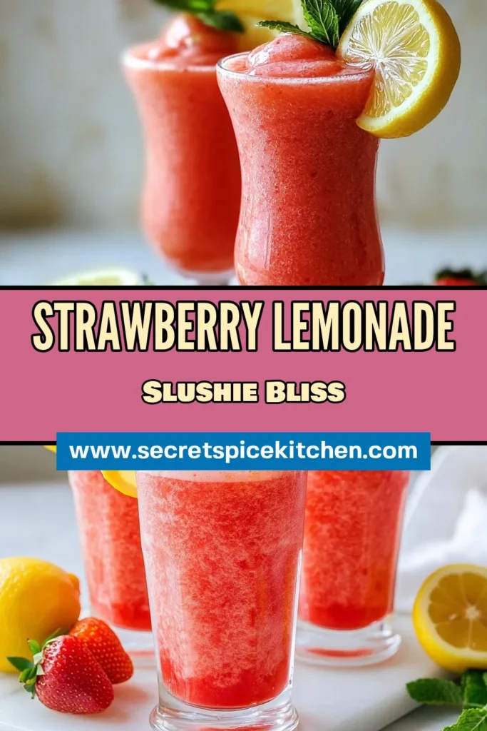Beat the heat with this refreshing frozen strawberry lemonade! This easy strawberry dessert is perfect for hot summer days and will wow your guests. Create the ultimate summer drink recipe with just fresh strawberries, lemon juice, and a dash of sugar. Don’t miss out on this blushing strawberry cocktail that's sure to brighten your day! Try it now and enjoy a chilled escape. Save this recipe for your summer gatherings! #FrozenStrawberryLemonade #SummerDrinkRecipe #RefreshingLemonadeDrinks #EasyStrawberryDessert