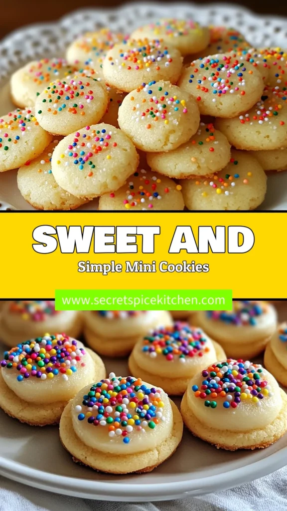 Get ready to delight your taste buds with these mini sugar cookies! This easy sugar cookie recipe is perfect for any occasion, featuring soft sugar cookies that are decorated with festive cookie decoration. Whether you're baking for a party or just because, this is the best sugar cookie dough you'll ever make. Try these mini treats today and share your creations! #MiniSugarCookies #EasySugarCookieRecipe #FestiveCookies #BakingJoy