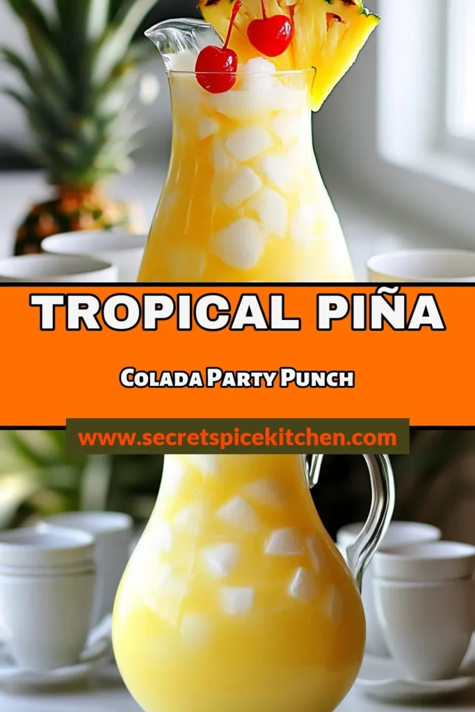 Indulge in a refreshing Tropical Piña Colada Punch that's perfect for summer! This Coconut Milk Punch recipe combines pineapple juice, coconut milk, and a splash of lime for a deliciously non-alcoholic treat. Ideal for any gathering, it's one of the best pineapple juice cocktails you'll ever make. Impress your guests with this easy, flavorful drink. Try it today and savor the taste of paradise! #TropicalDrinks #SummerCocktails #PinaColada #NonAlcoholicDrinks