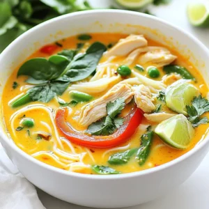 Spicy Thai Coconut Chicken Noodle Soup Delightful Recipe
