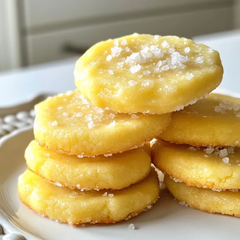 To make French salted butter cookies, gather these simple ingredients: - 1 cup unsalted butter, softened - 1/2 cup granulated sugar - 1/2 cup light brown sugar, packed - 1 teaspoon pure vanilla extract - 2 1/4 cups all-purpose flour - 1/2 teaspoon baking powder - 1/2 teaspoon flaky sea salt (plus extra for sprinkling) - 1 large egg When measuring your ingredients, be sure to follow these tips: - Use a dry measuring cup for flour and sugar. - Pack the brown sugar firmly into the cup for accurate measurement. - Ensure the butter is softened, not melted, to mix well. - For sea salt, use a measuring spoon for precise amounts. You can easily swap some ingredients if needed: - Use salted butter instead of unsalted for a saltier taste. - Substitute coconut sugar or brown sugar for a different flavor. - If you don’t have vanilla extract, try almond extract for a twist. - For a gluten-free option, use a gluten-free flour blend. These options help you adjust the recipe to your taste or dietary needs. {{ingredient_image_1}} First, gather all your ingredients. You will need: - 1 cup unsalted butter, softened - 1/2 cup granulated sugar - 1/2 cup light brown sugar, packed - 1 teaspoon pure vanilla extract - 2 1/4 cups all-purpose flour - 1/2 teaspoon baking powder - 1/2 teaspoon flaky sea salt (plus extra for sprinkling) - 1 large egg Now, preheat your oven to 350°F (175°C). Line a baking sheet with parchment paper. This step helps the cookies bake evenly and prevents sticking. In a large bowl, beat the softened butter, granulated sugar, and brown sugar together. Use an electric mixer to mix until the mixture is light and fluffy. This should take about three minutes. Then, add the egg and vanilla extract. Mix until everything is fully combined. Next, take another bowl and whisk together the all-purpose flour, baking powder, and 1/2 teaspoon of flaky sea salt. This step adds air to the flour, making your cookies light. Gradually add the dry mixture to the wet mixture. Mix just until a dough forms. Do not overmix, or your cookies may turn out tough. Scoop tablespoons of dough and roll them into balls. Place them on the lined baking sheet. Make sure to leave space between each ball. They will spread while baking. Gently flatten each cookie ball with the palm of your hand. Sprinkle a pinch of flaky sea salt on top. This salt gives the cookies a nice contrast to the sweet dough. Bake in your preheated oven for about 12-15 minutes. Watch for the edges to turn lightly golden. This is when you know they are ready. Once baked, remove the cookies from the oven. Let them cool on the baking sheet for 5 minutes. This step helps them set before moving. After 5 minutes, transfer the cookies to a wire rack. Allow them to cool completely before enjoying. This helps keep them crisp on the outside and soft inside. To make your cookies soft and chewy, use softened butter. This helps mix well with the sugars. When you beat the mixture, aim for a light and fluffy texture. This step adds air, making your cookies rise nicely. Don't overmix after adding flour. Just combine it until you see no dry bits. This keeps your cookies tender. You can get creative with flavors! Add chocolate chips for a sweet twist. Walnuts or pecans can add a nice crunch. For a fun twist, try a bit of orange or lemon zest. You can also swap the vanilla extract for almond extract. Each change will give your cookies a new taste. These cookies shine as a snack or dessert. Serve them warm with a glass of milk. They pair well with coffee or tea. You can even stack them in a jar for a lovely gift. For a treat, drizzle melted chocolate on top. It's a simple way to impress your friends! Pro Tips Use Room Temperature Butter: Ensuring your butter is softened to room temperature helps create a light and fluffy texture in the cookies. Don’t Overmix the Dough: Mix until just combined to avoid tough cookies; overmixing can develop the gluten in the flour. Chill the Dough for Best Results: If time allows, chilling the cookie dough for at least 30 minutes can enhance the flavor and prevent spreading during baking. Use Quality Flaky Sea Salt: A high-quality flaky sea salt will provide the perfect balance of flavor, enhancing the sweet and buttery notes of the cookies. {{image_2}} You can enjoy French salted butter cookies without gluten. To make them gluten-free, swap all-purpose flour with a gluten-free flour blend. Look for blends that include xanthan gum. This helps mimic the texture of regular flour. You can also try almond flour. It gives a nice nutty flavor. Just remember, using a different flour may change the cookie's texture. Want to change the taste? You can add different flavors! For a chocolate twist, mix in chocolate chips. Dark or milk chocolate works well. You can also add chopped nuts, like walnuts or pecans, for extra crunch. If you love citrus, try adding lemon or orange zest. This will give your cookies a fresh, bright taste. You can make French salted butter cookies special for holidays. For winter, add warm spices. Try cinnamon, nutmeg, or ginger. These spices make the cookies cozy and festive. For fall, mix in pumpkin spice for that seasonal touch. You can also use holiday-themed cookie cutters. This makes them fun for parties or gifts. To keep your French salted butter cookies fresh, store them in an airtight container. Line the bottom of the container with parchment paper. Place the cookies in a single layer. If you have many cookies, add another layer of parchment paper between layers. This keeps them from sticking together. You can freeze these cookies to enjoy later. First, let them cool completely. Then, place the cookies in a single layer on a baking sheet. Freeze them for about an hour. Once frozen, move the cookies to a freezer-safe bag. Press out as much air as possible before sealing. They can last up to three months in the freezer. French salted butter cookies stay fresh for about a week at room temperature. If you store them in the fridge, they can last up to two weeks. Always check for any signs of spoilage before eating. If they lose their crunch, you can crisp them up in the oven for a few minutes. French salted butter cookies are a sweet treat made with butter, sugar, and salt. They have a rich, buttery flavor with a hint of saltiness. The cookies are crisp around the edges and soft in the center. This combination creates a delightful taste that makes them hard to resist. Yes, you can use salted butter. Just reduce the added sea salt by half. This will help keep the taste balanced. Salted butter adds extra flavor, but it may change the cookie's final taste. It’s best to taste as you go. To prevent spreading, chill the dough for about 30 minutes before baking. This helps firm up the butter. Also, make sure your baking sheet is not too warm when you place the dough on it. Keeping space between cookie balls can also help them hold their shape. These cookies pair well with tea or coffee. You can also enjoy them with ice cream or fresh fruit. The salty-sweet flavor goes great with chocolate or caramel sauces. For a fun twist, serve them with a fruit compote for a refreshing touch. This blog post covered all you need to know about making French salted butter cookies. I shared ingredient lists, measurement details, and smart substitutions. You learned step-by-step instructions for prep, baking, and cooling. I offered tips for perfect texture, flavor changes, and serving ideas. We explored gluten-free options and seasonal flavors too. Lastly, I discussed the best ways to store and freeze your cookies. Dive in and create your perfect batch today! Enjoy the process and share your delicious results!