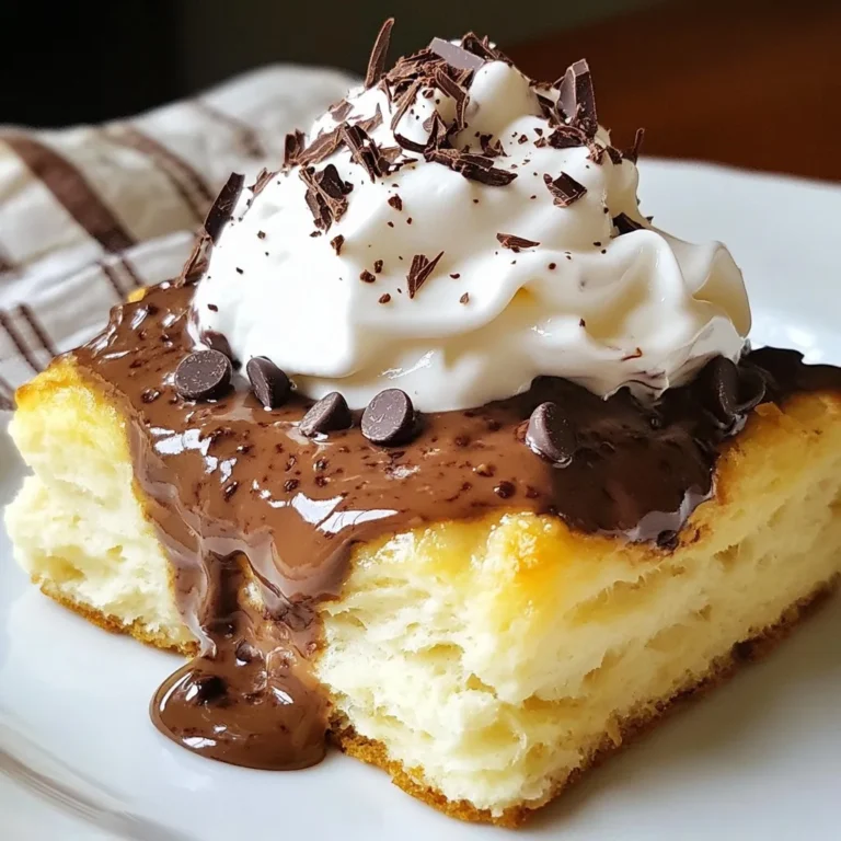 To make the biscuits, gather these key items: - 2 cups all-purpose flour - 1 tablespoon baking powder - 1/2 teaspoon baking soda - 1 teaspoon salt - 1/4 cup unsalted butter, cold and cubed - 1 cup buttermilk These ingredients create a light and fluffy texture. The cold butter is crucial. It helps the biscuits rise and stay soft. Using buttermilk gives the biscuits a nice tang. This combination is a classic for Southern biscuits. For the rich chocolate gravy, you will need: - 1/4 cup cocoa powder - 2 cups milk - 1/2 cup semi-sweet chocolate chips - 1/4 cup sugar - 1 teaspoon vanilla extract The cocoa powder gives the gravy its deep, chocolatey flavor. Mixing in the chocolate chips makes it creamy and smooth. The sugar balances the cocoa's bitterness. Vanilla adds a lovely aroma and enhances the chocolate taste. To make your dish even more special, consider these garnishes: - Whipped cream - Chocolate shavings Whipped cream adds a light and airy touch. The chocolate shavings make it look fancy. These garnishes are not just for looks; they add extra flavor and texture to your dish. {{ingredient_image_1}} To start, grab a large mixing bowl. Add 2 cups of all-purpose flour, 1 tablespoon of baking powder, 1/2 teaspoon of baking soda, and 1 teaspoon of salt. Mix them well. Next, take 1/4 cup of cold, cubed unsalted butter. Toss it into the flour mix. Use your fingers or a pastry cutter to blend in the butter. Stop when it looks like coarse crumbs. Now, pour in 1 cup of buttermilk. Mix just until it comes together. The dough should be slightly sticky. Turn it out onto a floured surface. Knead it gently a few times. Roll the dough to about 1-inch thick. Use a round cutter to cut out biscuits. Place them on a baking sheet. Bake at 425°F (220°C) for 10-12 minutes, or until golden brown. While your biscuits bake, it’s time for the chocolate gravy. Grab a medium saucepan and place it over medium heat. Whisk together 2 cups of milk, 1/4 cup of cocoa powder, 1/4 cup of sugar, and 1/2 cup of semi-sweet chocolate chips. Stir it well and bring it to a simmer. Keep stirring until it thickens. This should take about 5-7 minutes. Once it thickens to a gravy-like consistency, remove it from heat. Add 1 teaspoon of vanilla extract for that extra flavor. Stir it in well. To serve, split the warm biscuits in half. Ladle the rich chocolate gravy generously over each half. For a nice touch, consider adding a dollop of whipped cream and a sprinkle of chocolate shavings. Serve on a warm plate for an inviting look. Enjoy this sweet treat with family and friends! To make the best biscuits, keep your butter cold. Cold butter helps create air pockets. These pockets make your biscuits rise and stay fluffy. When mixing, use your fingers or a pastry cutter. Don’t overwork the dough; it should stay a bit sticky. After cutting the biscuits, let them rest for a few minutes. This helps them rise even more while baking. For a smooth gravy, whisk the milk well with cocoa and sugar. Stir constantly while it heats. This helps the chocolate melt evenly. If it thickens too much, add a splash of milk. The goal is a gravy-like texture that drips nicely over biscuits. It should not be too runny or too thick. Adjust as you see fit for your taste. Store leftover biscuits in an airtight container at room temperature. They stay fresh for about two days. For longer storage, freeze them. Use parchment paper between layers to avoid sticking. Reheat biscuits in the oven to keep them soft. For the gravy, warm it gently on the stove. Add a bit of milk if needed to get the right consistency again. Pro Tips Use Cold Ingredients: Ensure your butter and buttermilk are cold. This helps create flaky biscuits as the cold fat melts during baking. Don’t Overmix: Mix the biscuit dough just until combined. Overmixing can lead to tough biscuits, so keep it gentle! Check Biscuit Doneness: Keep an eye on your biscuits as they bake. They should be golden brown on top, and a toothpick should come out clean when inserted. Customize Your Gravy: Feel free to add a pinch of cinnamon or a splash of espresso to the chocolate gravy for an extra flavor dimension! {{image_2}} You can make some easy swaps to lighten up this dish. Instead of all-purpose flour, try whole wheat flour. It adds fiber and nutrients. For the butter, use coconut oil or unsalted margarine. Both will still give you great flavor. You can also use almond milk or oat milk instead of regular milk. These options cut calories and can be dairy-free. Want to spice things up? Add a pinch of cinnamon or a dash of cayenne pepper to the gravy. These small tweaks can add warmth and depth. For a richer taste, mix in a tablespoon of peanut butter. It pairs well with chocolate. You might even try stirring in some espresso powder to enhance the chocolate flavor. While biscuits and gravy are classic, you can get creative. Serve this dish over pancakes or waffles for a fun twist. You could also layer it in a parfait with yogurt and fruit. This option adds freshness and a nice crunch. For a more indulgent treat, use it as a filling for crepes. Each of these ideas makes for a unique and tasty meal. Southern chocolate biscuit gravy has roots in the heart of Southern cooking. This dish blends two favorites: warm biscuits and rich chocolate gravy. It is a twist on traditional sausage gravy, which many homes enjoyed for breakfast. The South is known for its comfort food, and this dish fits perfectly into that category. Chocolate biscuit gravy adds a sweet touch to the classic savory dish. It reminds many of family gatherings and special occasions. Across the South, people make this dish in different ways. Some folks stick to the classic, using basic chocolate and milk. Others might add spices like cinnamon or nutmeg to enhance the flavor. In some areas, you might find people mixing in peanut butter or nuts for added texture. Each family has its own twist, making this dish a true Southern staple. It shows how food can bring people together and create lasting memories. Today, chefs and home cooks experiment with new ideas. Some use dark chocolate for a richer taste. Others create healthier versions by using whole grain flour or dairy-free milk. The rise of gourmet foods has inspired new toppings, like fresh fruit or flavored whipped cream. These modern takes keep the dish fun and fresh. They also show how tradition can evolve while still honoring its roots. Southern chocolate biscuit gravy is more than just food; it is a symbol of love and creativity in every bite. Yes, you can make the biscuits and gravy ahead of time. Bake the biscuits and let them cool. Store them in an airtight container. You can also prepare the chocolate gravy and keep it in the fridge. When you're ready to serve, reheat the gravy on the stove. Warm the biscuits in the oven for a few minutes. This way, you enjoy fresh flavors without a long wait. If you don't have buttermilk, don't worry. You can make your own. Mix 1 cup of milk with 1 tablespoon of vinegar or lemon juice. Let it sit for 5 minutes. This will create a tangy flavor similar to buttermilk. You can also use plain yogurt or sour cream. Just thin them out with a bit of milk to match the buttermilk's consistency. To adjust the sweetness, you can add less sugar. Start with half the amount and taste it. If you want it sweeter, add more sugar one tablespoon at a time. You can also use sweet chocolate chips. Just remember that the chocolate will add to the overall sweetness. Balance is key, so adjust to your taste. This blog post covered everything you need to make delicious Southern chocolate biscuit gravy. You learned about the key ingredients, step-by-step instructions, and tips for successful preparation. We also explored variations and the cultural significance of this dish. In closing, experimenting with flavors and techniques can make this dish your own. Enjoy the process and share it with family or friends. Southern chocolate biscuit gravy is more than food; it’s a tasty tradition.