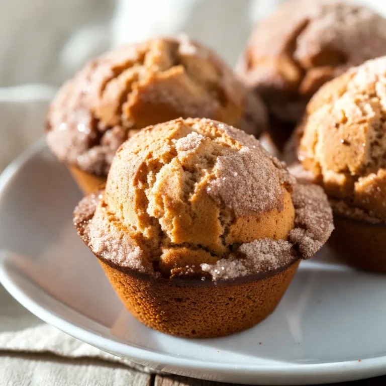 To make the best apple cider donut muffins, gather these key ingredients: - 1 cup apple cider - 2 cups all-purpose flour - 1 teaspoon baking powder - 1 teaspoon baking soda - 1 teaspoon ground cinnamon - 1/2 teaspoon ground nutmeg - 1/2 teaspoon salt - 1/4 cup unsalted butter, melted - 3/4 cup brown sugar, packed - 1 large egg - 1 teaspoon vanilla extract - 1/2 cup buttermilk - 1/4 cup granulated sugar (for dusting) - 1 tablespoon cinnamon (for dusting) Each ingredient plays a role in creating rich flavors and a moist texture. The apple cider is the star, adding sweetness and a hint of tartness. The blend of cinnamon and nutmeg gives warmth, making these muffins perfect for fall. Using all-purpose flour gives the muffins structure and fluffiness. The baking powder and baking soda help them rise, while the butter and sugars keep them moist and sweet. Don't forget the egg and buttermilk; they add richness and depth. When you mix these ingredients, you create a delicious treat that reminds you of autumn days. The cinnamon-sugar dusting is the final touch that makes them irresistible. Get ready to enjoy a warm muffin that tastes just like a classic apple cider donut! {{ingredient_image_1}} Start by preheating your oven to 350°F (175°C). This step ensures even baking. Greasing or lining the muffin tin is crucial. It prevents the muffins from sticking. Use a non-stick spray or paper liners for easy removal. To reduce the apple cider, pour it into a small saucepan. Heat it over medium-high heat until it boils. Once boiling, lower the heat to a simmer. Let it cook for about 10 minutes. This will concentrate the flavor. When it reduces to 1/2 cup, take it off the heat. Allow it to cool a bit before adding it to your batter. In a large bowl, add the flour, baking powder, baking soda, ground cinnamon, ground nutmeg, and salt. Use a whisk to mix them well. This step helps every bite taste great. Make sure there are no lumps and everything is evenly combined. In another bowl, mix the melted butter, brown sugar, and reduced apple cider. Whisk them together until the mixture is smooth. Then, add the egg, vanilla extract, and buttermilk. Keep stirring until fully blended. Smooth mixtures create better muffins. Now, gently add the wet mixture to the dry ingredients. Stir it carefully until just combined. Avoid overmixing the batter. A few lumps are okay. This keeps the muffins soft and fluffy. Next, spoon the batter into the muffin tin, filling each cup about 2/3 full. Place the muffin tin in the preheated oven. Bake for about 18-20 minutes. To check if they are done, insert a toothpick into the center. If it comes out clean, they are ready. Let the muffins cool in the tin for about 5 minutes before moving them. While the muffins bake, mix the granulated sugar and cinnamon in a small bowl. This mixture adds a sweet and spicy touch to the muffins. Once the muffins cool slightly, roll each one in the cinnamon sugar. Make sure they are fully coated for the best flavor. Overmixing batter Mixing too much can lead to tough muffins. Stir the wet and dry ingredients gently. Aim for just combined. A few lumps are fine. Incorrect oven temperature Always check your oven’s temperature. An oven that is too hot can burn the muffins. Use an oven thermometer if needed. Bake at 350°F (175°C) for the best results. You can add more spices for a flavor boost. Try these options: - A pinch of allspice for warmth - A dash of ginger for zest - Chopped apples for extra fruitiness Serve your muffins warm for the best taste. They pair well with: - Hot apple cider for a cozy drink - A scoop of vanilla ice cream for dessert - Cream cheese for a rich spread These tips will help you make the best apple cider donut muffins. Enjoy! Pro Tips Reduce the Cider: For a more concentrated apple flavor, ensure you reduce the cider to exactly 1/2 cup. This enhances the taste of the muffins. Don’t Overmix: Mix the wet and dry ingredients just until combined. Overmixing can result in dense muffins instead of light and fluffy ones. Warm Dusting: Roll the muffins in the cinnamon sugar mixture while they are still warm for better adherence and enhanced flavor. Storage Tips: Store any leftover muffins in an airtight container at room temperature for up to 3 days or freeze them for longer storage. {{image_2}} To make your apple cider donut muffins even more special, think about adding flavors. Here are some ideas: - Chopped Nuts: Walnuts or pecans add crunch. - Dried Fruits: Raisins or cranberries bring sweetness. - Extra Spices: Try ginger or allspice for a warm twist. These changes can make your muffins unique and fun. Each bite will surprise you with new flavors! You can make your muffins lighter with simple swaps. Here are a few options: - Whole Wheat Flour: Use half whole wheat and half all-purpose flour. - Natural Sweeteners: Replace brown sugar with maple syrup or honey. - Applesauce: Swap half the butter with unsweetened applesauce for moisture. These options keep the flavor while making the muffins healthier. If you need gluten-free or dairy-free muffins, I have tips for you: - Gluten-Free Flour: Use a 1:1 gluten-free flour blend for a great result. - Dairy-Free Milk: Substitute buttermilk with almond milk or oat milk. - Vegan Option: Use a flax egg instead of a regular egg. Mix 1 tablespoon of ground flaxseed with 2.5 tablespoons of water. These adaptations ensure everyone can enjoy these tasty treats! To keep your apple cider donut muffins fresh, let them cool completely first. Place them in an airtight container. This helps lock in moisture. You can store them at room temperature for up to three days. If you live in a humid area, the fridge may help keep them fresh longer. However, refrigeration can change the texture, making the muffins less fluffy. Freezing muffins is a great way to enjoy them later. Place the cooled muffins in a freezer-safe bag or container. Make sure to remove as much air as possible. This prevents freezer burn. Muffins can stay fresh in the freezer for up to three months. When you’re ready to eat them, simply thaw them overnight in the fridge. To reheat your muffins, preheat your oven to 350°F (175°C). Place the muffins on a baking sheet. Heat for about 5 to 10 minutes. This method keeps the muffins soft and warm. You can also use a microwave. Microwave for about 15 to 20 seconds to warm them quickly. Enjoy them warm for the best taste! To check if your muffins are done, use a toothpick. Stick it into the center of a muffin. If it comes out clean, the muffins are ready. You can also look for a golden brown color. They should spring back lightly when touched. Yes, you can use store-bought apple cider. It may change the taste a bit. Fresh cider has a brighter flavor. However, store-bought works fine in a pinch. Just make sure it is not too sweet. These muffins pair well with many drinks. I suggest warm apple cider or coffee. A nice chai tea also complements their flavors. You can enjoy them with whipped cream or ice cream for a treat. Yes, you can make these muffins ahead of time. Bake them and let them cool. Then, store them in an airtight container. They stay fresh for about three days. You can also freeze them for longer storage. If your muffins turn out dense, check your mixing. You may have overmixed the batter. Ensure you measure your flour correctly. Adding too much can also make them heavy. If needed, use less flour next time. You now know how to make delicious apple cider muffins. We covered essential ingredients and step-by-step instructions to help you succeed. Remember to avoid common mistakes and explore variations to tailor the recipe to your taste. Proper storage keeps your muffins fresh longer, while reheating can restore their texture. Baking is fun and rewarding. With practice, you can make perfect muffins every time. Enjoy the warm aroma and delightful taste of your homemade treats!