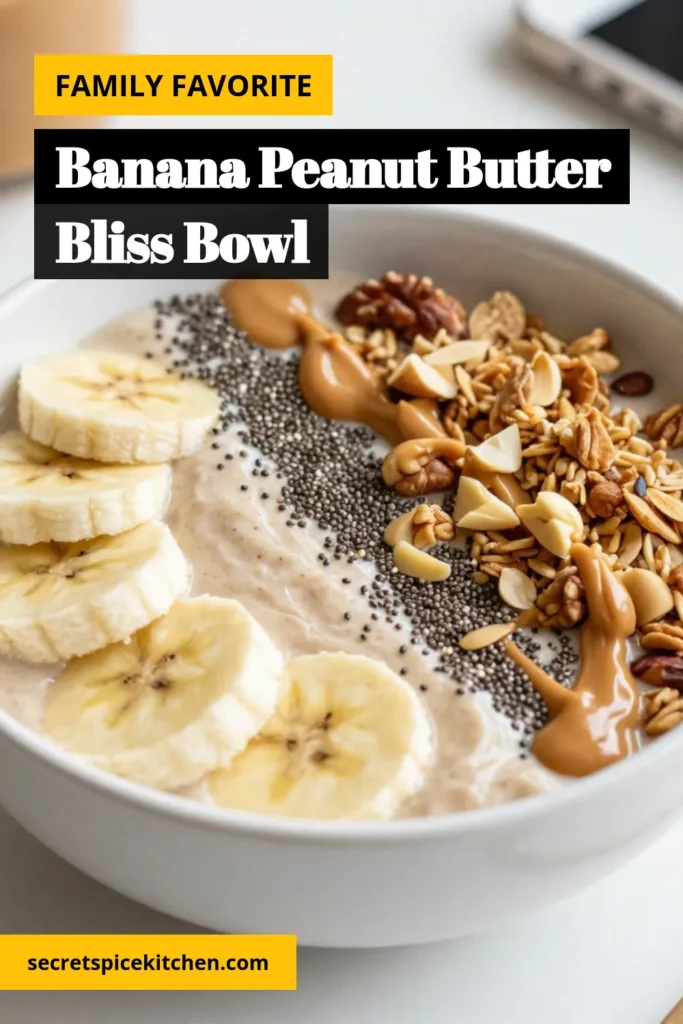 Start your day with this delicious and nutritious Peanut Butter Banana Bowl! This healthy smoothie bowl blends frozen bananas and almond milk for a creamy, vegan banana dessert that's perfect for any time of day. Quick breakfast recipe alert! With just a few ingredients, including natural peanut butter, you can whip up a satisfying meal in just 10 minutes. Don't forget to add your favorite toppings for extra crunch. Try it now! #HealthySmoothieBowl #VeganDessert #QuickBreakfastRecipe #AlmondMilkSmoothie