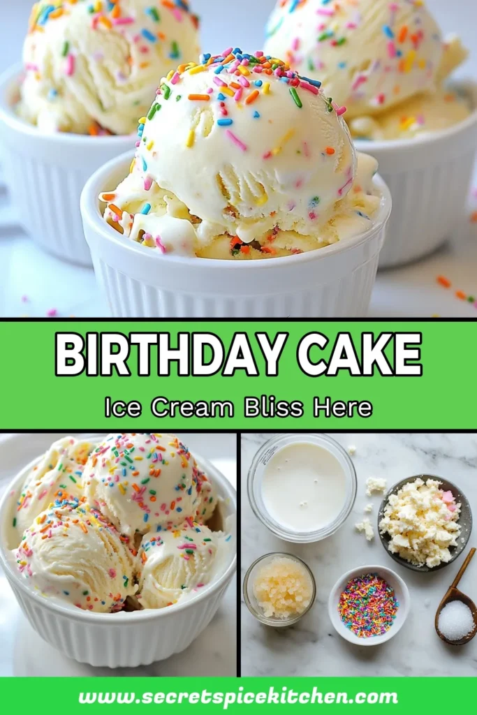 Celebrate birthdays with homemade funfetti ice cream! This easy birthday cake ice cream recipe features creamy goodness blended with crumbled birthday cake and rainbow sprinkles ice cream. Perfect for any occasion, this delightful treat is simple to make and guaranteed to impress. Try this funfetti ice cream today and bring joy to your next celebration! Don’t forget to save for later! #FunfettiIceCream #EasyIceCreamRecipes #BirthdayCakeIceCreamRecipe #RainbowSprinklesIceCream