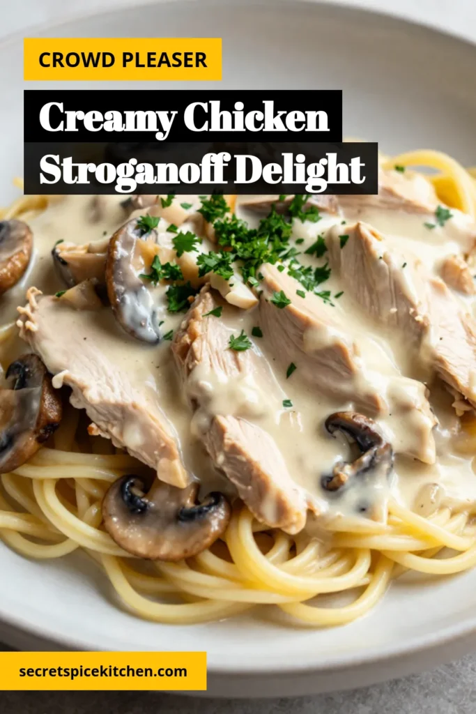 Discover the ultimate creamy chicken stroganoff recipe that’s perfect for a quick dinner! This easy chicken stroganoff features tender chicken and flavorful mushrooms in a rich stroganoff sauce, all ready in just 25 minutes. Perfect served over egg noodles or rice, it’s a dish the whole family will love. Save this delicious chicken stroganoff with mushrooms and make mealtime a breeze! #CreamyChickenStroganoff #QuickDinnerRecipes #EasyChickenStroganoff #ChickenStroganoffWithMushrooms