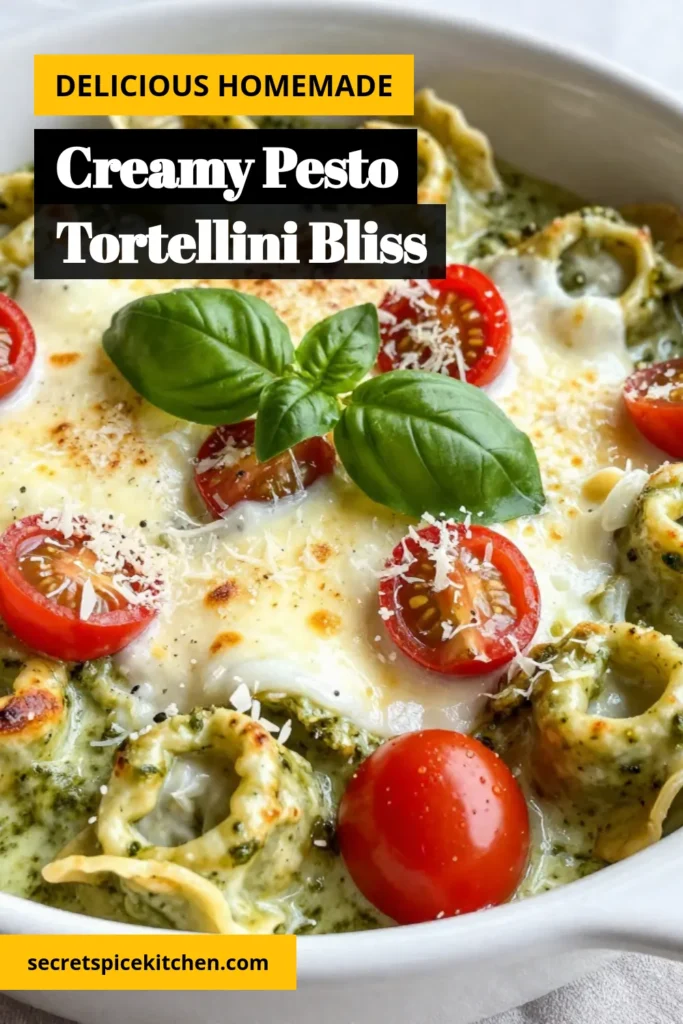 Indulge in this Creamy Pesto Tortellini Bake, a must-try Baked Tortellini Recipe that’s perfect for any weeknight dinner! With easy steps, you’ll create a delightful Easy Pesto Pasta Bake featuring cheese tortellini, creamy pesto, and melty cheeses. This Italian Tortellini Casserole is a crowd-pleaser, packed with flavor and comfort. Don’t miss out—save this recipe now for a delicious meal! #PastaBake #TortelliniRecipe #EasyDinner #ItalianCuisine