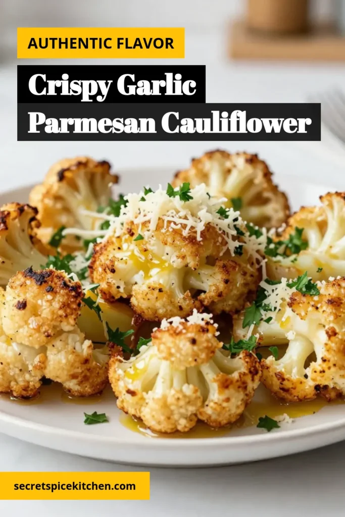 Discover the deliciousness of Garlic Parmesan Cauliflower with this easy roasted cauliflower recipe. Perfect as a healthy cauliflower side dish, this vegan garlic parmesan delight combines simple ingredients for maximum flavor. Ready in just 35 minutes, it’s an ideal choice for busy weeknights. Try this tasty addition to your dinner table and impress your family with an unforgettable vegan treat. Don't forget to save for later! #GarlicParmesanCauliflower #RoastedCauliflower #HealthySideDish #EasyCauliflowerRecipes