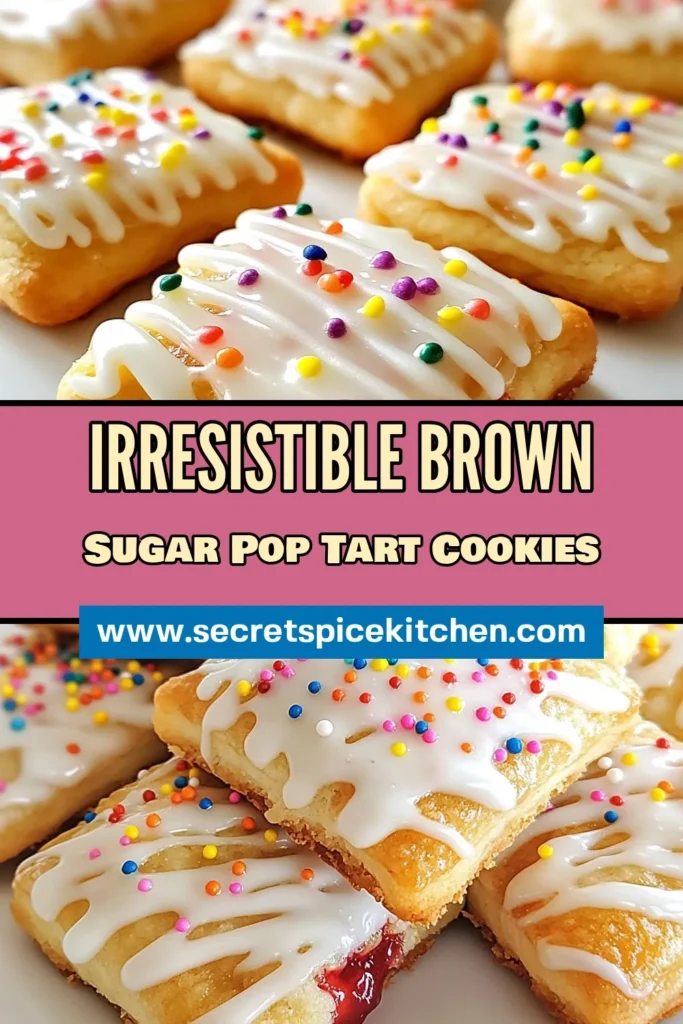 Indulge in the delightful taste of Brown Sugar Pop Tart Cookies! This easy cookie recipe combines rich brown sugar with fruity preserves for a homemade treat that’s perfect for any occasion. With a sweet glaze and colorful sprinkles, these fruity glazed cookies are sure to impress family and friends. Ready to bake? Try this irresistible brown sugar dessert and make your day sweeter! Save this recipe for later! #BrownSugarPopTartCookies #EasyCookieRecipes #HomemadePopTartCookies #BrownSugarDesserts