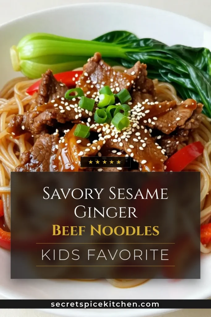 Discover a delicious way to serve up Sesame Ginger Beef Noodles with this easy beef stir fry recipe! This healthy noodle dish features tender flank steak, vibrant veggies, and rice noodles with ginger, all tossed in a flavorful sesame sauce. Perfect for a quick weeknight dinner, this recipe is sure to become a family favorite. Save this recipe for your next cooking adventure! #SesameGingerBeefNoodles #BeefStirFryRecipe #HealthyNoodleRecipes #EasyDinnerRecipes