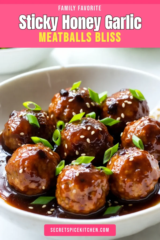 Discover the ultimate sticky honey garlic meatballs recipe that will delight your taste buds! This easy meatball recipe combines ground beef or turkey with a flavorful honey garlic sauce, making it perfect for a quick dinner or meatball appetizers at your next gathering. Elevate your cooking game and impress your guests with these delicious meatball appetizers. Click to save this recipe and try it out! #StickyHoneyGarlicMeatballs #EasyMeatballRecipe #BeefTurkeyMeatballs #HoneyGarlicSauce