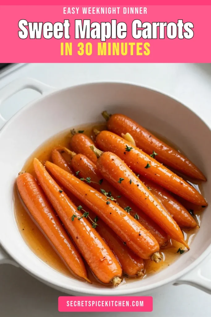 Discover the delightful taste of maple glazed carrots, the perfect addition to your meal! This easy carrot recipe combines baby carrots with pure maple syrup, butter, and a hint of cinnamon for sweet glazed carrots that are both delicious and healthy. Ideal as a side dish, these sweet glazed carrots are sure to impress guests and family alike. Try this simple recipe today and elevate your side dish game! Save for later! #MapleGlazedCarrots #EasyCarrotRecipes #SideDishRecipes #HealthyCarrotDishes