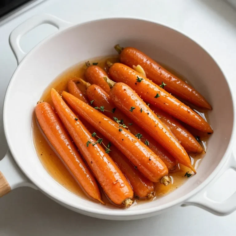 To make maple glazed carrots, you need: - 1 lb (450g) baby carrots, peeled (or regular carrots, sliced into sticks) - 3 tablespoons pure maple syrup - 2 tablespoons unsalted butter - 1 tablespoon fresh lemon juice - 1 teaspoon cinnamon - Salt and pepper to taste These ingredients create a sweet and savory dish. The maple syrup adds a rich sweetness, while the butter gives it a nice, creamy texture. For a touch of color and flavor, consider adding: - Fresh thyme - Fresh parsley These herbs brighten the dish. They also add freshness and a pop of green that looks great on your plate. Choose fresh, vibrant carrots for the best taste. Look for carrots that are firm and smooth. Avoid any with soft spots or blemishes. Use pure maple syrup, not imitation syrup, for the best flavor. Quality butter enhances the richness in the glaze. Fresh lemon juice adds brightness, while good cinnamon gives warmth and depth. {{ingredient_image_1}} Start by washing the baby carrots. If you use regular carrots, peel and slice them into sticks. Use fresh carrots for the best taste. The carrots should be about the same size for even cooking. In a large skillet, melt the butter over medium heat. Once the butter is melted and bubbling gently, add the baby carrots. Cook them for about 5 minutes, stirring often. This step helps to soften the carrots without losing their crunch. In a small bowl, mix together the maple syrup, lemon juice, cinnamon, salt, and pepper. Pour this sweet mix over the carrots in the skillet. Stir well to coat each carrot. Lower the heat to low, cover the skillet, and let the carrots simmer. Cook for 10 to 15 minutes. The carrots should become tender and the glaze will thicken slightly. After cooking, taste the dish and adjust the salt and pepper as needed. If you like, garnish with fresh thyme or parsley before serving. When picking carrots, look for firm ones. The skin should be smooth and bright. Baby carrots are sweet and tender, but regular carrots work too. Choose carrots that are not limp or cracked. Fresh carrots will give the best flavor in your dish. For a great glaze, balance is key. You want it sweet but not too thick. Start with pure maple syrup for the best taste. The butter adds richness, while lemon juice gives a nice zing. Stir the glaze well to coat every carrot. If it seems too thin, let it cook a bit longer. A gentle simmer helps thicken the glaze nicely. Maple glazed carrots shine as a side dish. They pair well with roasted meats like chicken or pork. You can also serve them with grains like rice or quinoa. If you want more color, add fresh herbs like thyme or parsley on top. This dish looks pretty and tastes even better. It’s perfect for family dinners or special occasions. Pro Tips Use Fresh Carrots: Fresh, young carrots will provide the best flavor and texture. Look for vibrant, firm carrots for your dish. Adjust Sweetness: Depending on your preference, feel free to adjust the amount of maple syrup. You can add more for a sweeter glaze or less for a more savory dish. Experiment with Herbs: While thyme and parsley are great options, consider trying dill or rosemary for a different flavor profile. Thicken the Glaze: If you prefer a thicker glaze, remove the lid in the last few minutes of cooking to allow more moisture to evaporate. {{image_2}} You can mix maple glazed carrots with other veggies. Try using green beans, parsnips, or sweet potatoes. Cut them into similar sizes for even cooking. This adds color and flavor to your dish. Each veggie brings its own taste, making the meal more exciting. If you like heat, add some spice! Mix in red pepper flakes or a dash of cayenne. Start with a small amount to test the heat level. The spice pairs well with maple's sweetness. It creates a nice balance that wakes up your taste buds. You can make this dish even tastier with simple additions. Consider adding minced garlic for a savory note. A splash of balsamic vinegar gives depth and complexity. You might also try nuts for crunch or dried fruit for sweetness. Each choice enhances the dish and makes it your own. Store leftover maple glazed carrots in an airtight container. Let the carrots cool first. Place them in the fridge for up to four days. This keeps them fresh and tasty for later meals. To reheat the carrots, use a skillet or microwave. If using a skillet, add a little water. Heat on low until warmed through, stirring often. In the microwave, cover the carrots and heat in short bursts. This keeps them from drying out. You can freeze maple glazed carrots for later use. First, let them cool completely. Then, pack them in a freezer-safe bag or container. Remove as much air as possible before sealing. They will last for up to three months in the freezer. When ready to eat, thaw in the fridge overnight and reheat as needed. Yes, you can use regular carrots. Just slice them into sticks. The taste will still be great. Regular carrots may need a bit more cooking time. Aim for tender, but not mushy, carrots. To make this recipe vegan, swap the butter for a plant-based option. Use coconut oil or vegan butter instead. The maple syrup and lemon juice are already vegan, so you're set. This keeps the sweet and tangy flavor intact. Maple glazed carrots pair well with many dishes. They are great with roasted chicken or pork. Try serving them alongside quinoa or rice for a healthy meal. They also complement rich dishes, adding a nice sweetness. This blog post covered everything you need to make tasty maple glazed carrots. We discussed the main ingredients and optional garnishes, focusing on choosing the best carrots. I walked you through step-by-step cooking and shared tips for a perfect glaze. You learned about fun variations and how to store or reheat leftovers. Enjoy trying this recipe and exploring the different flavors. Happy cooking!
