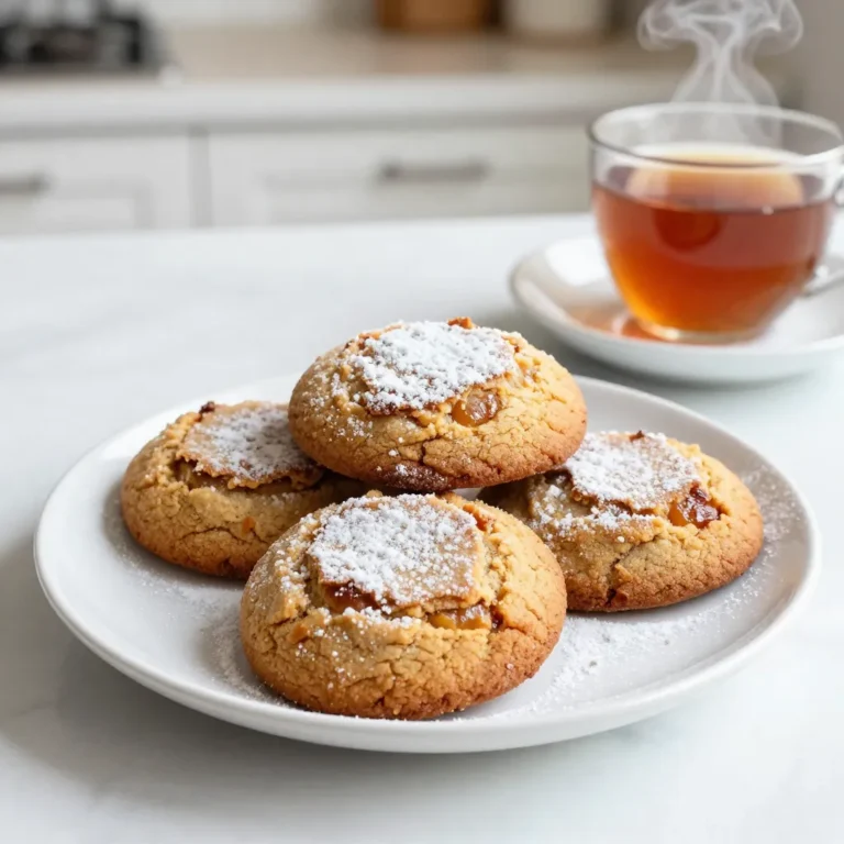 To make chewy ginger molasses cookies, you need the right ingredients. Each one adds to the cookie's warm flavor and chewy texture. Here’s a list of what you’ll need: - 2 1/4 cups all-purpose flour - 2 teaspoons ground ginger - 1 teaspoon ground cinnamon - 1 teaspoon baking soda - 1/2 teaspoon ground cloves - 1/4 teaspoon salt - 3/4 cup unsalted butter, softened - 1 cup brown sugar, packed - 1/2 cup molasses - 1 large egg - 1 teaspoon vanilla extract - 1/4 cup granulated sugar (for rolling) Each ingredient plays a key role in your cookies. The all-purpose flour gives structure, while the molasses adds sweetness and a rich flavor. Brown sugar helps the cookies stay soft and chewy. The spices, like ginger and cinnamon, bring warmth and depth. Using unsalted butter allows you to control the saltiness. The egg binds everything together and gives the cookies a nice rise. Finally, rolling the dough balls in granulated sugar adds a sweet crunch to the outside. Make sure to gather all these ingredients before you start baking. It makes the process smoother and more fun! {{ingredient_image_1}} 1. Preheating the oven: Start by preheating your oven to 350°F (175°C). This step is key for even baking. Line a baking sheet with parchment paper. This helps the cookies not to stick. 2. Mixing dry ingredients: In a medium bowl, whisk together 2 1/4 cups of all-purpose flour, 2 teaspoons of ground ginger, 1 teaspoon of ground cinnamon, 1 teaspoon of baking soda, 1/2 teaspoon of ground cloves, and 1/4 teaspoon of salt. Make sure it is well combined. Set this mixture aside for later. 3. Creaming butter and sugar: In a large bowl, take 3/4 cup of softened unsalted butter. Add 1 cup of packed brown sugar. Use a hand mixer or stand mixer to beat these together. Mix until the mixture is light and fluffy, which takes about 2-3 minutes. 4. Incorporating wet ingredients: Now, add 1/2 cup of molasses, 1 large egg, and 1 teaspoon of vanilla extract to the butter mix. Blend until everything is fully combined. 5. Forming cookie dough balls: Gradually add the dry mixture to the wet mix. Use low speed to combine until a sticky dough forms. Be careful not to overmix. With a cookie scoop or your hands, form 1-inch dough balls. Roll each one in 1/4 cup of granulated sugar to coat. 6. Baking cookies: Place the sugar-coated dough balls on the prepared baking sheet. Leave about 2 inches between each ball. Bake them in your preheated oven for 8-10 minutes. The edges should be set, but the centers will still be soft. They will firm up as they cool. - Timing for the best texture: Bake for the full time but check them at 8 minutes. If they look puffy and slightly cracked, they are ready. - Recognizing doneness: The cookies should have set edges but soft centers. They will feel slightly firm when cool. You want to catch them before they harden completely. To make chewy ginger molasses cookies, focus on mixing and ingredient balance. Cream the butter and sugar well. This step adds air, making the cookies light. Mix just until wet and dry ingredients combine. Overmixing can lead to tough cookies. The right ingredient ratios are key. Use 2 1/4 cups of flour, 3/4 cup of butter, and 1 cup of brown sugar. The molasses adds moisture, giving cookies that chewy texture. Many people overmix the dough. This makes cookies hard instead of chewy. Mix just until you see no dry flour. Incorrect measuring can ruin your cookies. Use a kitchen scale for best results. If you use cups, spoon flour into the cup, then level it off. Never scoop directly from the bag. This can pack flour and lead to dry cookies. Pro Tips Chill the Dough: For an even chewier texture, refrigerate the cookie dough for at least 30 minutes before baking. This helps the flavors meld and prevents excessive spreading. Use Fresh Spices: Ensure your ground spices are fresh for the best flavor. Spices can lose potency over time, so check the expiration dates. Perfect Baking Time: Keep a close eye on your cookies while baking. The right time is key: remove them when the edges are set but the centers are still soft, as they'll continue cooking on the baking sheet. Storage Tips: Store your cookies in an airtight container at room temperature. For longer freshness, you can freeze the baked cookies and thaw them as needed. {{image_2}} You can make chewy ginger molasses cookies even more fun with add-ins. Here are two great ideas: - Chocolate chips: Mix in 1 cup of semisweet chocolate chips for a sweet twist. The rich chocolate pairs well with the warm spices. - Nuts or dried fruit: Add 1 cup of chopped nuts like walnuts or pecans. You can also use dried fruit like raisins or cranberries for a chewy texture. If you need to make changes for dietary needs, here are some easy swaps: - Gluten-free alternative: Use 2 1/4 cups of a gluten-free flour blend. This keeps the cookies chewy and tasty. - Vegan substitutions: Replace the egg with 1/4 cup of unsweetened applesauce. Use vegan butter or coconut oil in place of unsalted butter. These swaps keep the cookies just as delicious. To keep your chewy ginger molasses cookies fresh, use airtight containers. This helps to keep them soft and chewy. You can store them at room temperature for up to a week. If you live in a humid area, refrigeration can help extend freshness. However, cold storage might make them a bit firmer. You can freeze these cookies for up to three months. To freeze, place the cookies in a single layer on a baking sheet. Once frozen, transfer them to a freezer-safe bag or container. Be sure to label it with the date. For thawing, simply leave them at room temperature for about 30 minutes. Enjoy them as if they were just baked! You want to look for a few signs. First, check the edges. They should look set and slightly firm. The centers may still look soft and a bit puffy. The cookies will harden as they cool. If the edges start to brown, it's time to take them out. Bake for 8-10 minutes for the best chewy texture. Yes, you can use brown sugar for rolling. It adds a deeper flavor and extra moisture. This makes the cookies even chewier. Just remember to pack the brown sugar tightly in the measuring cup. It helps to create that perfect sweetness. To add spice, increase the ground ginger. Start with an extra half teaspoon. You can also add a pinch of cayenne pepper for heat. Another option is to use fresh grated ginger. This will give a bold and fresh flavor. Adjust to your taste for the perfect kick. These cookies go well with warm drinks. Try pairing them with hot tea or coffee. A glass of milk also works perfectly. For a sweet touch, serve with whipped cream or vanilla ice cream. The flavors will blend beautifully, enhancing your treat experience. These ginger molasses cookies are easy to make and perfect for sharing. We reviewed ingredients, baking steps, and tips for the best texture. Avoid common mistakes to achieve chewy cookies everyone will love. Feel free to try add-ins or adapt for different diets. Store them carefully, and enjoy fresh or frozen. Now you can bake with confidence and impress your family and friends. Happy baking!