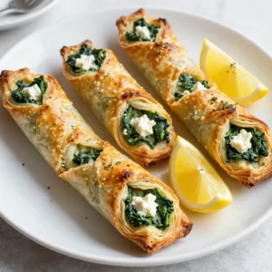 - 1 sheet of puff pastry (thawed if frozen) - 2 cups fresh spinach, chopped - 1 cup feta cheese, crumbled - 1/2 cup cream cheese, softened - 1/4 cup grated Parmesan cheese - 1 garlic clove, minced - 1 teaspoon dried oregano - 1 teaspoon lemon zest - Salt and pepper to taste - 1 egg (for egg wash) For these tasty spinach feta puff pastry pinwheels, you need a few key ingredients. Puff pastry is the star here. It puffs up and gets nice and flaky when baked, giving a great texture. Next, you have the spinach and cheese mixture. Fresh spinach gives a nice green color and a healthy punch. Feta cheese adds a salty taste, while cream cheese and Parmesan make it creamy and rich. Adding garlic and oregano gives an aromatic profile. The lemon zest brightens the flavors, making every bite burst with freshness. Don&rsquo;t forget the salt and pepper to balance everything. Finally, the egg wash helps the pinwheels turn golden brown and shiny in the oven. This mix of ingredients makes these pinwheels not just good, but truly great! You can serve them as snacks or appetizers. They are sure to be a hit at your next gathering. {{ingredient_image_1}} Thawing and Rolling Out Start with one sheet of puff pastry. If it's frozen, let it thaw in the fridge overnight. You can also leave it at room temp for about 30 minutes. When it's soft, place it on a lightly floured surface. Roll it out gently with a rolling pin until it&rsquo;s about 1/8 inch thick. This helps the pastry puff up nicely while baking. Spreading the Filling In a big bowl, mix together your filling. Combine 2 cups of chopped spinach, 1 cup of crumbled feta cheese, and 1/2 cup of softened cream cheese. Add 1/4 cup of grated Parmesan, 1 minced garlic clove, 1 teaspoon of dried oregano, and 1 teaspoon of lemon zest. Season with salt and pepper to taste. Spread this mixture evenly over the puff pastry, leaving a small border around the edges. Rolling Technique Now, it&rsquo;s time to roll. Start from one edge of the puff pastry and roll it tightly into a log. Make sure to keep the filling inside as you go. This creates a nice swirl when you slice it. Sealing the Edges Once you reach the end, gently press the edge to seal it. This step is key to keeping the filling from leaking out while baking. Baking Instructions Preheat your oven to 400&deg;F (200&deg;C) while you prepare the pinwheels. Cut the rolled pastry into 1-inch thick slices and place them on a baking sheet lined with parchment paper. Beat 1 egg in a small bowl and brush it over the top of each pinwheel for a golden finish. Cooling Tips Bake the pinwheels for 15-20 minutes until they are puffed and golden brown. Once done, take them out of the oven and let them cool for a few minutes. Serve them warm for the best taste, garnished with fresh lemon wedges and a sprinkle of herbs. Proper Thawing Techniques To get great puff pastry, you must thaw it right. Place the frozen puff pastry in the fridge overnight. If you're short on time, set it on the counter for about 30 minutes. Don't rush this step. If you thaw pastry too fast, it can become sticky. Temperature Considerations Work with cold puff pastry. I keep my puff pastry in the fridge until I need it. This helps keep it flaky when baked. If it warms up too much, it won&rsquo;t rise well. Aim for a cool kitchen, especially on warm days. Flavor Enhancements For a tasty filling, I love adding lemon zest and garlic. They give the pinwheels a fresh, bright taste. You can also try adding crushed red pepper for some heat. Mix your fillings well. This ensures each bite is full of flavor. Texture Tips To keep the filling creamy, use softened cream cheese. The feta adds a nice crumbly texture. Chop the spinach finely, so it blends well. This way, you get a nice balance of textures in every pinwheel. Garnishing Suggestions Presentation matters! I like to serve my pinwheels with fresh lemon wedges. A sprinkle of fresh herbs, like parsley or dill, adds color. You can also drizzle some olive oil for a shiny finish. Serving Options Serve these pinwheels warm on a nice platter. They make a great snack or appetizer at parties. For a fun twist, pair them with a dip like tzatziki or a yogurt sauce. Pro Tips Use Fresh Spinach: Fresh spinach provides the best flavor and texture. Make sure to wash it thoroughly to remove any grit. Chill the Filling: For easier rolling, chill the spinach and cheese mixture for about 10 minutes before spreading it on the pastry. Seal the Edges: Ensure you press down the edges of the pastry tightly after rolling to prevent the filling from leaking out during baking. Experiment with Herbs: Feel free to add different herbs and spices to the filling, such as basil or thyme, for an added flavor twist. {{image_2}} You can add meat to your pinwheels for extra flavor. Try cooked chicken or ham. Simply chop the meat finely and mix it with your cheese and spinach filling. This will give your pinwheels a hearty twist. You can also use cooked sausage for a spicy kick. Just make sure to drain any excess fat before mixing. For a vegetarian twist, swap out cheese for vegetables. Roasted peppers, mushrooms, or artichokes work well. You can also add ricotta cheese for creaminess. This keeps the dish light and fresh. Experiment with your favorite veggies to find the perfect mix. If you need gluten-free options, use gluten-free puff pastry. Many stores sell this now. Just check the label to ensure it's truly gluten-free. When using gluten-free pastry, keep an eye on the baking time. It may cook faster than regular pastry. To make this dish vegan, replace dairy products with plant-based options. Use vegan cream cheese and a vegan feta substitute. You can even add nutritional yeast for a cheesy flavor. Make sure your puff pastry is vegan as well. This way, you can enjoy tasty pinwheels without any animal products. Refrigeration Tips First, let your pinwheels cool down. Place them in an airtight container. You can store them in the fridge for up to three days. If you want to save space, use parchment paper between layers. This keeps them from sticking together. Freezing Instructions To freeze pinwheels, wrap them tightly in plastic wrap. Then, place them in a freezer-safe bag. They can last for up to three months. When you're ready to eat, you can bake them straight from the freezer. No need to thaw! Best Methods for Reheating The best way to reheat pinwheels is in the oven. Preheat your oven to 350&deg;F (175&deg;C). Place the pinwheels on a baking sheet. Heat for about 10-15 minutes. This keeps them crispy. You can also use an air fryer for a faster option. Just heat at 350&deg;F for about 5-7 minutes. Avoid using the microwave, as it can make the pastry soggy. What is puff pastry? Puff pastry is a light, flaky dough made from layers of butter and flour. It puffs up when baked due to steam trapped between the layers. You can find it in the frozen section of many stores. How do I know when the pinwheels are done? Your pinwheels are done when they turn golden brown and puff up. They should have a nice, flaky look. I usually check them at around 15 minutes. If they look good, take them out! Can I make these in advance? Yes, you can make these pinwheels in advance. You can prepare them and keep them in the fridge for up to a day before baking. Just cover them well to keep them fresh. What's the best way to reheat pinwheels? To reheat your pinwheels, use an oven. Set it to 350&deg;F (175&deg;C) and bake them for about 10 minutes. This keeps them crisp and tasty. Avoid using a microwave, as they can get soggy. You learned about making delicious spinach and cheese pinwheels today. We covered the key ingredients and step-by-step instructions to create them. I shared helpful tips for flaky pastry and perfecting the filling. Variations allow you to customize for different diets. Proper storage and reheating tips help keep your leftovers tasty. With what you now know, you're ready to create these treats at home. Enjoy impressing friends and family with your skills!