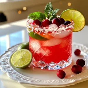 - 1 cup fresh cranberries - 1/2 cup fresh lime juice - 1/2 cup agave syrup - 1 cup sparkling water or club soda - Fresh mint leaves (for garnish) - Lime wedges (for garnish) - Ice cubes To make a Mistletoe Margarita, gather these simple ingredients. Fresh cranberries give the drink a vibrant flavor and color. Lime juice adds a zesty kick that brightens the drink. Agave syrup sweetens it up, but feel free to adjust this based on your taste. Choose sparkling water or club soda for a bubbly finish. Fresh mint leaves make a beautiful garnish, adding a refreshing scent. Lime wedges add a nice touch and extra flavor. Ice cubes keep your drink cool and refreshing. With these ingredients, you can create a drink that is both festive and enjoyable. Each element plays a role in making this drink fun and tasty. The blend of sweet, tart, and bubbly flavors will surely delight your guests. {{ingredient_image_1}} - Step 1: Blend cranberries and lime juice Start by placing one cup of fresh cranberries and half a cup of fresh lime juice in a blender. Blend them until the mixture is smooth. This step creates a vibrant base for your drink. - Step 2: Strain the mixture Next, take the blended mixture and strain it through a fine-mesh sieve into a pitcher. This will remove any pulp. You want a smooth drink that is easy to sip. - Step 3: Mix with agave syrup Add half a cup of agave syrup to the cranberry-lime juice. Stir well until the syrup mixes in fully. You can adjust the sweetness to your taste, making it just right for you. - Step 4: Add ice cubes and sparkling water Before serving, add ice cubes to the pitcher. Then, gently pour in one cup of sparkling water or club soda. This adds a nice fizz to your drink, making it festive. - Step 5: Serve and garnish Finally, pour the mistletoe margarita into decorative glasses. Garnish each drink with lime wedges and fresh mint leaves. This will make your drink look beautiful and inviting. Enjoy your refreshing creation! - Adjusting sweetness with agave syrup: Agave syrup helps balance the tartness. Start with 1/2 cup. Taste it, then add more if needed. This lets you find your perfect sweetness. - Selecting fresh ingredients for the best flavor: Use fresh cranberries and limes. Fresh ingredients make a big difference. They add vibrant flavors to your drink. Check for firmness in cranberries. Limes should feel heavy and firm. - Tips for achieving the perfect blend: Blend cranberries and lime juice until smooth. This creates a nice base. Strain it for a clear drink. This also helps remove any bits that may affect texture. - Using lime wedges effectively: Cut lime into wedges for easy handling. Place them on the rim of the glass. This adds a pop of color and flavor. Guests can squeeze them for extra zest. - Adding mint leaves for freshness: Fresh mint leaves give a nice aroma. Add a few leaves on top before serving. This step enhances the look and taste of your drink. Plus, mint gives a holiday feel. Pro Tips Use Fresh Ingredients: Always opt for fresh cranberries and limes to achieve the best flavor in your margarita. Adjust Sweetness: Taste your mixture before adding all the agave syrup; you can always add more if needed, but it&rsquo;s harder to fix an overly sweet drink. Chill Your Glasses: For an extra refreshing experience, chill your glasses in the freezer for a few minutes before serving the margaritas. Experiment with Garnishes: Feel free to add other garnishes like pomegranate seeds or a sugar rim to enhance the festive appearance. {{image_2}} You can mix up the Mistletoe Margarita easily. One fun way is to use flavored sparkling water. Think about using cranberry or lime sparkling water for a twist. This keeps the drink light and bubbly. You can also try a Cranberry-Lime Mule. Replace the sparkling water with ginger beer. This adds a nice zing and warmth to the drink. It&rsquo;s unique and tasty! Want to make it a bit stronger? You can add tequila or vodka for an alcoholic version. Just pour in about 1 to 2 ounces per glass. This gives the drink a nice kick. You can also consider flavored liqueurs like orange or peach. They add depth and make the drink even more exciting. Experiment with the flavors you like best! To keep your mistletoe margaritas fresh, store any leftovers in the fridge. Pour the drink into a sealed container. This way, it stays bubbly and tasty. The drink will last for about one day. After that, it may lose its fizz and flavor. You can make this drink ahead of time for parties. Blend the cranberries and lime juice. Strain it and mix in agave syrup. Store this mixture in the fridge. Just before you serve, add ice and sparkling water. This keeps the drink fresh and fizzy. To keep your ingredients fresh, buy them close to your party date. Fresh cranberries and limes will taste best. Store them in a cool, dry place. This way, your margaritas will always be a hit! A Mistletoe Margarita is a festive drink. It combines fresh cranberries and lime juice. The result is a sweet and tangy flavor. This drink is perfect for holiday gatherings. It also looks beautiful with its bright colors. Yes, you can easily make a non-alcoholic version. Just skip any alcohol and enjoy the fruity mix. You can still use the same ingredients. This way, everyone can enjoy the drink. To serve more people, multiply the ingredients. For example, use four cups of cranberries. This will make a bigger batch. You can also prepare it in advance. Just mix the juice and agave, then add sparkling water before serving. This keeps it bubbly and fresh. You can get creative with garnishes. Try using orange slices for a twist. Pomegranate seeds can add a pop of color too. Fresh rosemary sprigs also make a beautiful touch. These options enhance the drink's look and taste. You now have a simple, tasty Mistletoe Margarita recipe to try. With just a few ingredients and easy steps, you can impress your guests. Remember to adjust the sweetness to fit your taste. Get creative with your garnishing and think about new flavor combos. If you prep in advance, you'll save time during your gathering. Enjoy sharing this drink with friends and family this season. Cheers to your delicious cocktail!